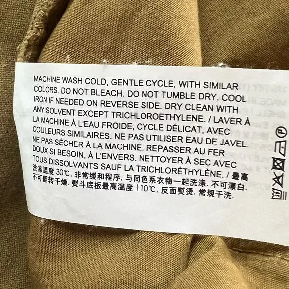 Theory Pants Womens 12 Tan‎ Gold Corduroy Slim Straight High Rise Modern Classic - Picture 12 of 15